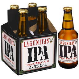 LAGUNITAS Cerveja loira californiana IPA 4 garrafas de 35,5 cl