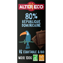 ALTER ECO Tablete de chocolate negro bio 80% cacau República Dominicana 100 g