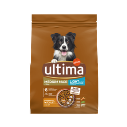 ULTIMA Multi-croquetes para cão medium maxi light frango 2 kg
