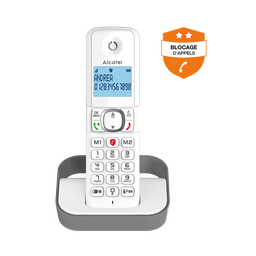 ALCATEL Teléfono DECT F860 Identificación de llamadas Gris