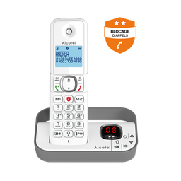 ALCATEL Teléfono fijo inalámbrico con contestador Solo F860 Voice Gris