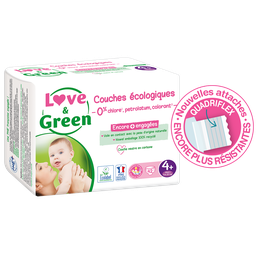 LOVE & GREEN Couches écologiques taille 4+ (9-20kg) 42 couches