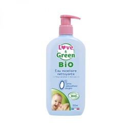 LOVE & GREEN Eau micellaire nettoyante sans parfum peaux sensibles et réactives bio 500ml