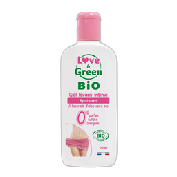 LOVE & GREEN Gel lavant intime apaisant à l'extrait d'aloe vera bio 200ml