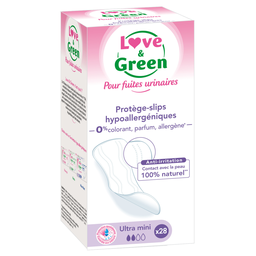 LOVE & GREEN Protège-slips hypoallergéniques ultra mini 28 protège-slips