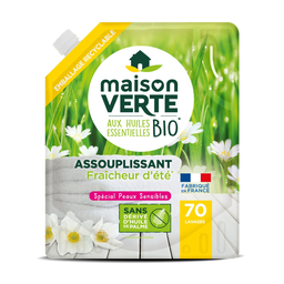 MAISON VERTE Adoucissant Huiles Essentielles Fraîcheur D'Été 1,4 L