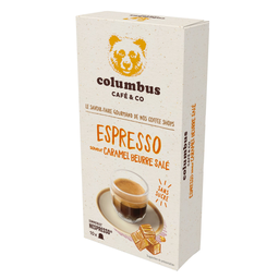COLUMBUS Capsules de café espresso saveur caramel beurre salé compatibles Nespresso 10 capsules 53 g