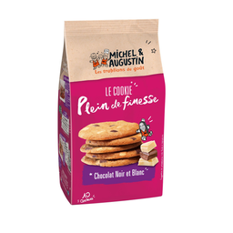 MICHEL ET AUGUSTIN Cookies fins et croustillants aux gros éclats de chocolat noir et blanc 10 biscuits 140