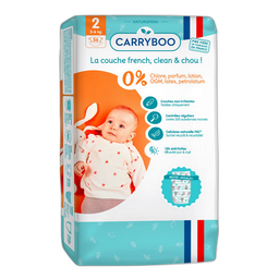 CARRYBOO Couches écologiques dermo-sensitives taille 2 (3-6kg) 56 couches