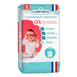 CARRYBOO Couches écologiques dermo-sensitives taille 3 (4-9kg) 54 couches
