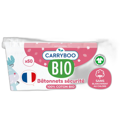 CARRYBOO Cotons-tiges sécurité bio pour bébé 50 cotons-tiges
