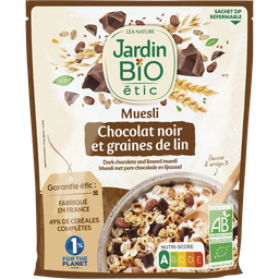 JARDIN BIO Muesli Chocolate negro Sementes de linhaça 375 g