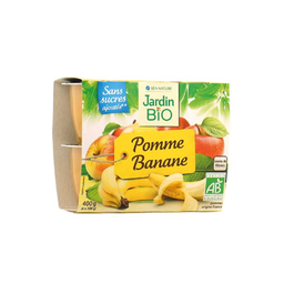 JARDIN BIO Puré de maçãs e bananas 4 x 100 g