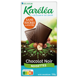 KARELEA Chocolat noir aux noisettes entières 150g