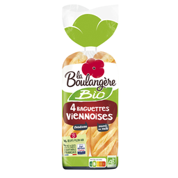 LA BOULANGERE Baguettes viennoises bio déjà fendues 340 g