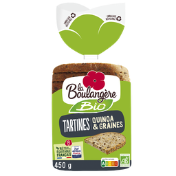 LA BOULANGERE Pain Tartines Quinoa et Céréales Bio 450 g