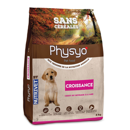 PHYSYO PET FOOD Croquetas para cachorros Crecimiento sin cereales 6 kg