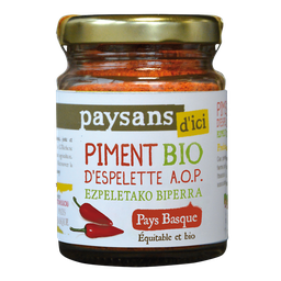 PAYSANS D'ICI Piment d'Espelette AOP Basque Bio 50 g