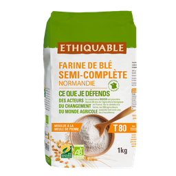 PAYSANS D'ICI Ethiquable Farine de blé semi-complète T80 France BIO 1 kg