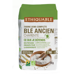 PAYSANS D'ICI Farin de blé variété ancienne touselle Gers Bio 1 kg