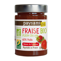 PAYSANS D'ICI Confiture de fraise du Monts Lyonnais Bio ETHIQUABLE 320 g