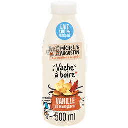 MICHEL ET AUGUSTIN Yaourt Vache boire vanille infusée de Madagascar 500 ml