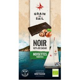 GRAIN DE SAIL Tableta de chocolate negro con avellanas tostadas 100 g