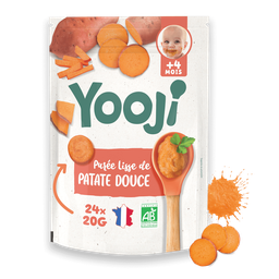 YOOJI Puré suave de batata bio para bebés 24 x 20 g