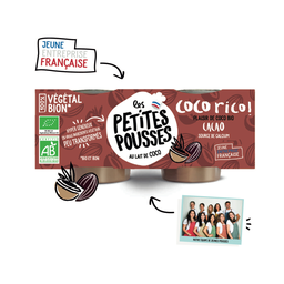 LES PETITES POUSSES Dessert végétal lait de coco cacao Bio LES PETITES POUSSES