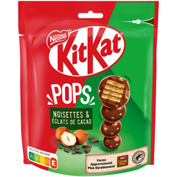 KITKAT KIT KAT Pops billes noisettes et éclats de cacao enrobées chocolat 200g