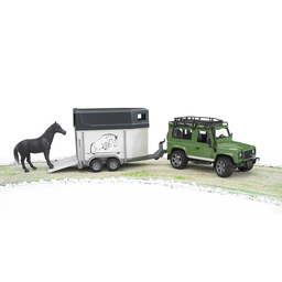 BRUDER Land rover défender 90 break avec van et cheval 2592