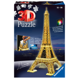 RAVENSBURGER -Puzzle 3D Tour Eiffel Illuminée-Dès 10 ans