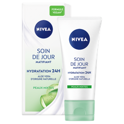 NIVEA Crème Jour Visage Hydratante Longue Durée Matifiante Peaux Mixtes à Grasses Aloe Vera Minéraux 50 ml