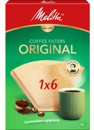 MELITTA Filtros de café Original 1x6, 40 filtros 150g