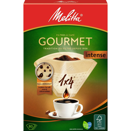 MELITTA Filtros de café Gourmet Intense 1x4, 80 filtros, 140 g