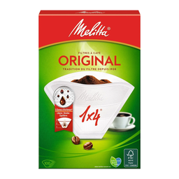 MELITTA Filtres à Café Original Blanc 1x4, la boite de 100