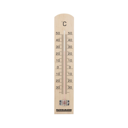 FACKELMANN Thermomètre intérieur et extérieur en bois Tecno