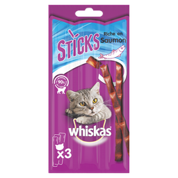 WHISKAS Friandises sticks au saumon pour chat 3 sticks 3x6g