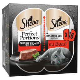 SHEBA Paté para gato com carne de vaca 6 x 37,5 g