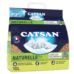 CATSAN Naturelle Plus litière pour chat compostable végétale le sac de 10