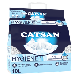 CATSAN Litière minérale hygiène plus non agglomérante pour chat 10