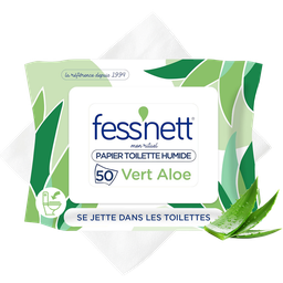 FESS'NETT Toalhetes de papel higiénico húmido verde aroma ylang x50