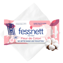FESS'NETT Papel Higiénico Húmido Flor De Algodão Pocket 20 toalhetes