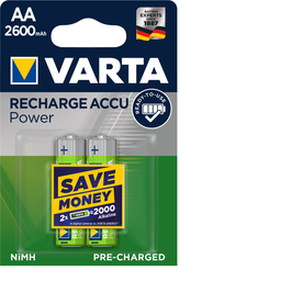 VARTA Pilas alcalinas recargables HR6 1.2V, el lote de 2 pilas