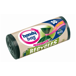HANDY BAG Bolsas de basura Recycles cierre fácil 50 L 10 unidades