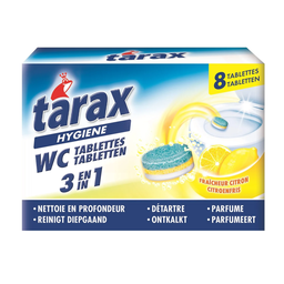 TARAX Tablettes WC 3 en 1 fraîcheur citron 8 tablettes 200 g