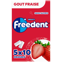 FREEDENT Chewing-gum goût fraise sans sucres les 5 10 dragées