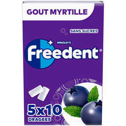 FREEDENT Chicle sabor Arándano sin azúcar 5x10 grageas