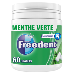 FREEDENT Chewing-gum menthe verte sans sucres 60 dragées