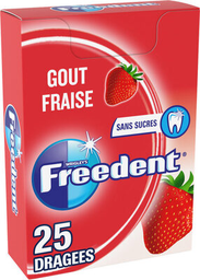 FREEDENT Chewing-Gum Sans Sucres Goût Fraise 25 Dragées